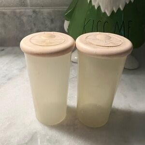 Tupperware Translucent Spice Shakers with Cream Tops - Pair